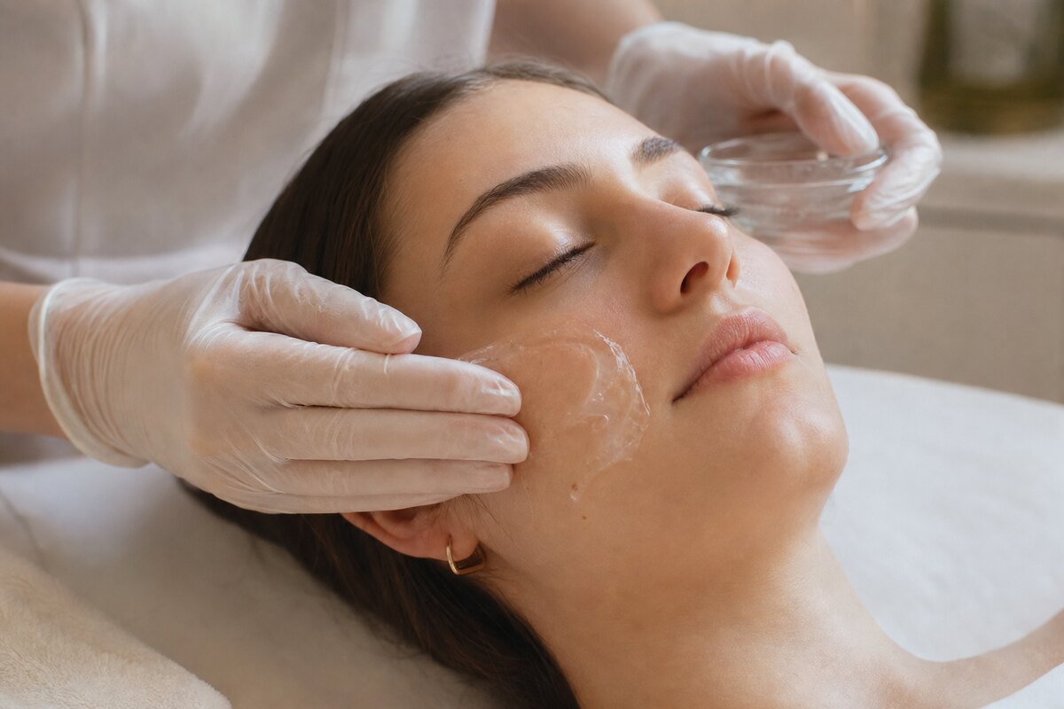 Zabieg na twarz z aplikacją żelu w Esthetica Clinic Łódź